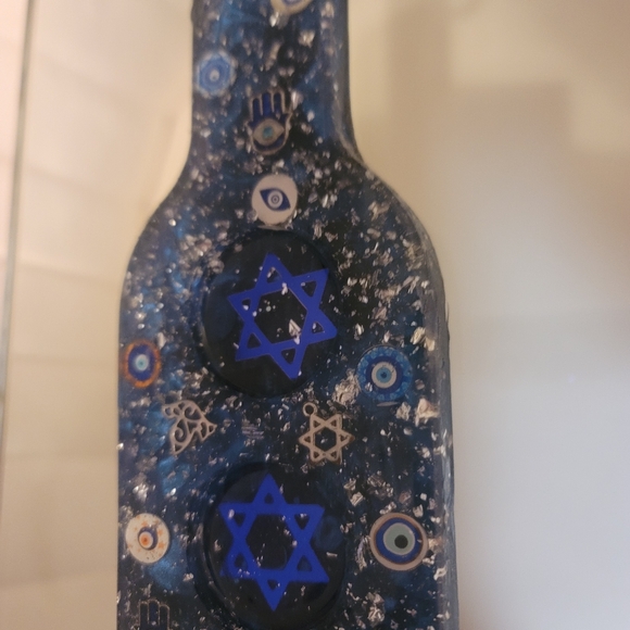 Shot Glass tray Blue againt evil eye, Jewish motive for hosting+ 4 shot glass - Picture 10 of 10